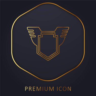 Rozet altın çizgi prim logosu veya simgesi