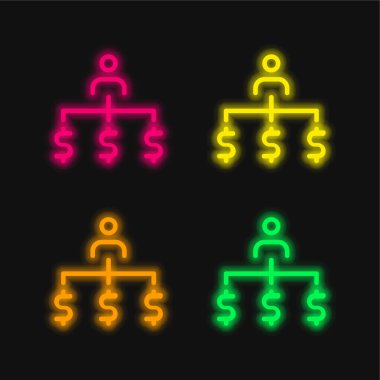 Parlak neon vektör simgesini yönet