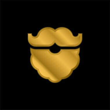 Sakallı altın kaplama metalik simge veya logo vektörü