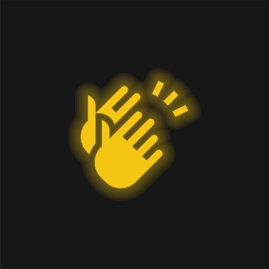 Applause yellow glowing neon icon clipart