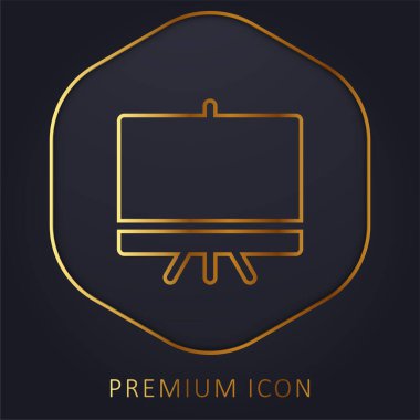 Karatahta altın çizgi prim logosu veya simgesi