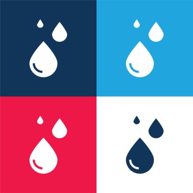 Kan mavisi ve kırmızı dört renk simgesi seti