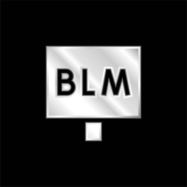 Blm silver plated metallic icon clipart