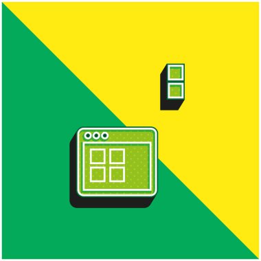 Uygulama Penceresi Yeşil ve Sarı 3D vektör simgesi