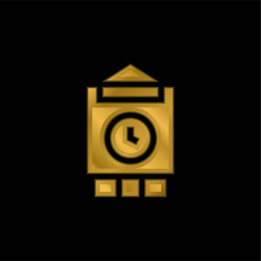 Big Ben altın kaplama metalik simge veya logo vektörü