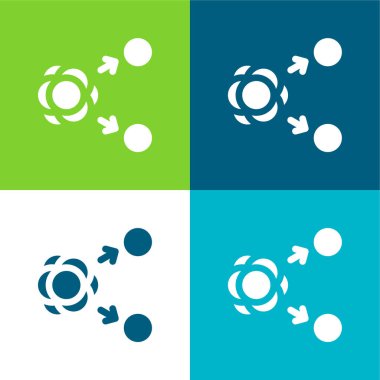 Atom Düz 4 renk en küçük simge kümesi