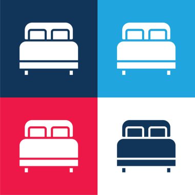 Yatak mavisi ve kırmızı dört renk en küçük simge kümesi