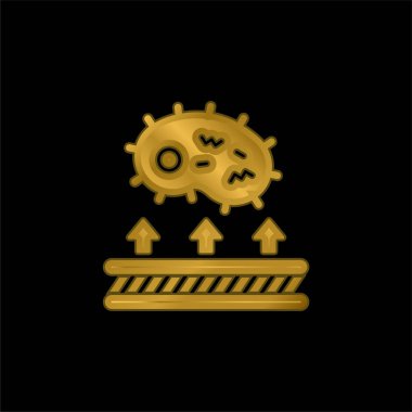 Antibakteriyel Kumaş Altın kaplama metalik simge veya logo vektörü