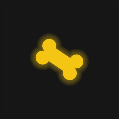 Kemik sarısı parlak neon simgesi