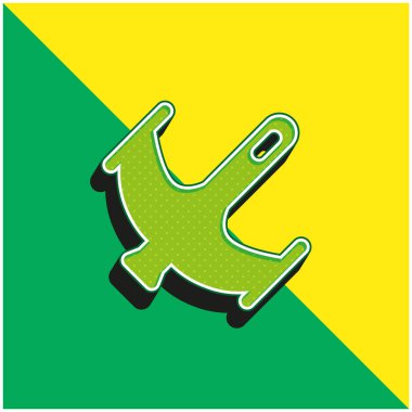 Saldırı Düzlemi Yeşil ve Sarı 3D vektör simgesi