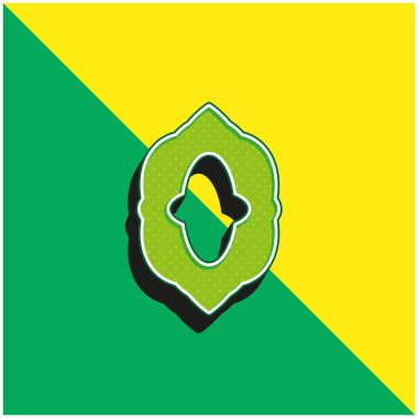 Arap Tasarımı Yeşil ve Sarı 3D vektör simgesi logosu