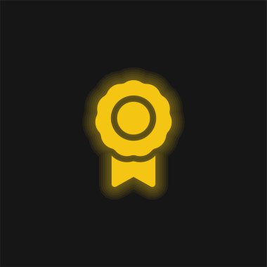 Rozet sarı parlak neon simgesi