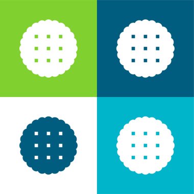 Bisküvi Düz 4 renk en küçük simge kümesi