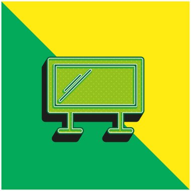 Billboard Yeşil ve sarı modern 3d vektör simgesi logosu