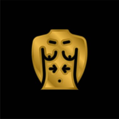 Göğüs altın kaplamalı metalik simge veya logo vektörü