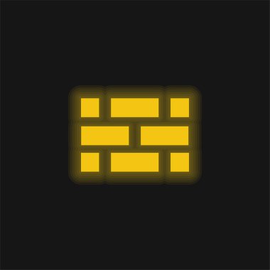 Brickwall sarı parlak neon simgesi