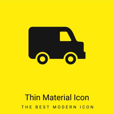 Black Delivery Small Truck Side View minimal bright yellow material icon clipart