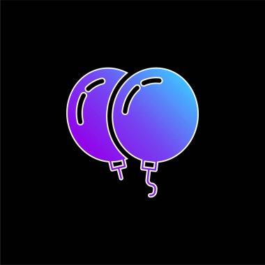 Balonlar mavi gradyan vektör simgesi