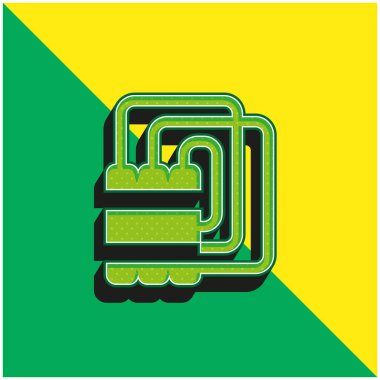 Bomba Yeşil ve Sarı modern 3D vektör simgesi logosu