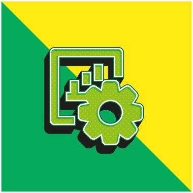 Çubuk Yeşil ve Sarı 3D vektör simgesi logosu