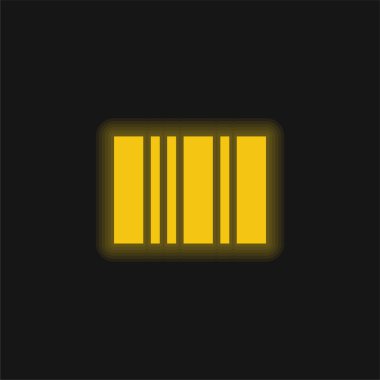 Barkod sarı parlayan neon simgesi
