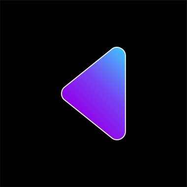 Siyah Üçgen Ok Başlığı Sol Yön mavi eğimli vektör simgesini gösteriyor