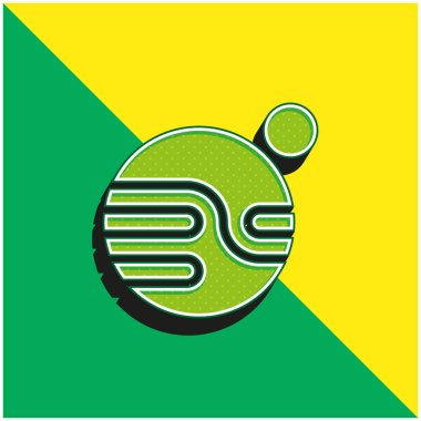 Astronomi Yeşil ve Sarı Modern 3D vektör simgesi logosu