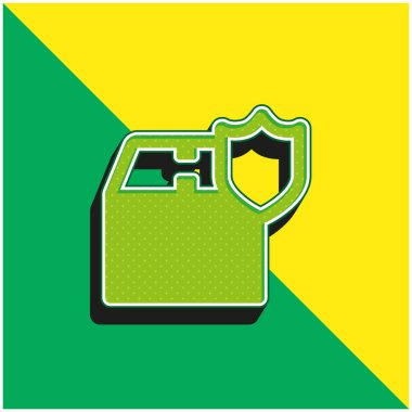 Kutu Yeşil ve Sarı Modern 3D vektör simgesi logosu