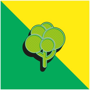Siyah Ağaç Şekli Toplar Yeşil ve Sarı Modern 3D vektör logosu