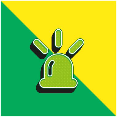 Alarm Yeşil ve Sarı Modern 3D vektör simgesi logosu