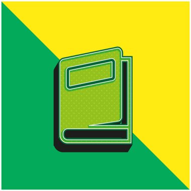 Kitap Yeşil ve Sarı Modern 3D vektör simgesi logosu
