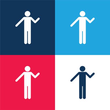 Basit Siluet mavi ve kırmızı En az dört renk simgesi