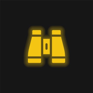 Dürbünler sarı parlayan neon simgesi