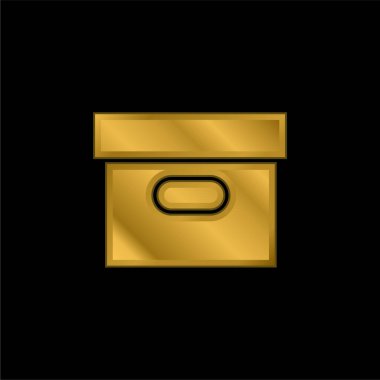 Kutu kaplı altın kaplamalı metalik simge veya logo vektörü