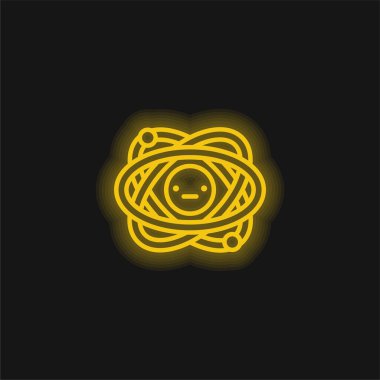 Atom sarısı parlak neon simgesi