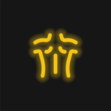 Arka sarı parlak neon simgesi