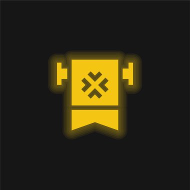 Sancak sarı parlak neon simgesi