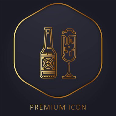 Bira altın çizgisi prim logosu veya simgesi
