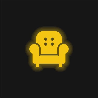 Koltuk sarı parlak neon simgesi