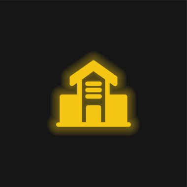 Mimari Bina Sarı Parlak Neon simgesi