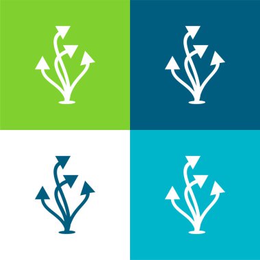 Yükselen Oklar Grubu Düz 4 renk en az simge kümesi