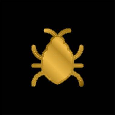 Big Bug gold plated metalic icon or logo vector clipart