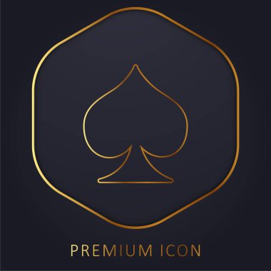 Maça Ası altın çizgi prim logosu veya simgesi