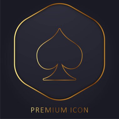 Ace Of Spades golden line premium logo or icon clipart