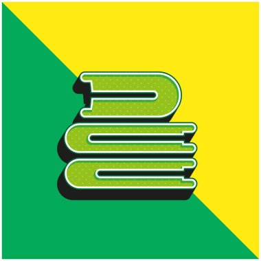 Kitap Yeşil ve Sarı modern 3D vektör simgesi logosu