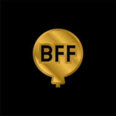Balon altın kaplama metalik simge veya logo vektörü