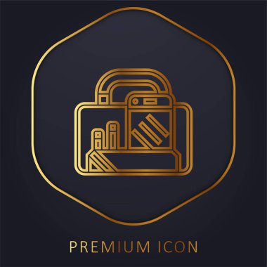 Evrak çantası altın çizgi prim logosu veya simgesi
