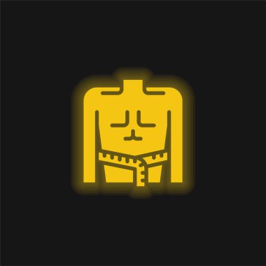 Body Mass yellow glowing neon icon clipart