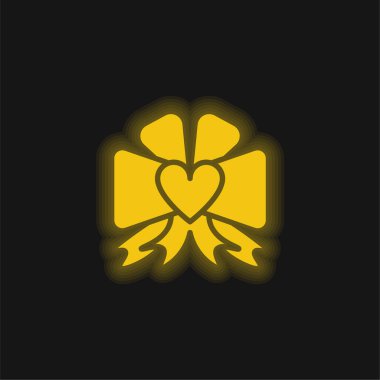 Baş sarı parlak neon simgesi