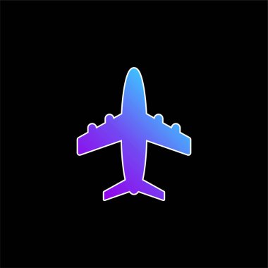 Uçak mavi gradyan vektör simgesi